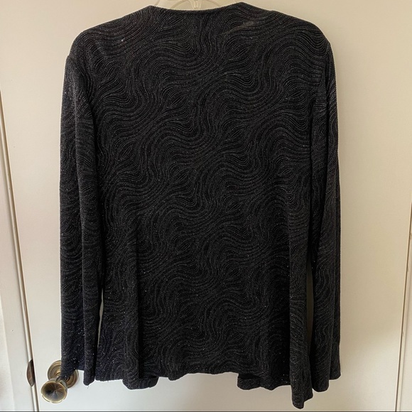 Beautiful two piece sparkling black long sleeve blouse - Picture 2 of 11